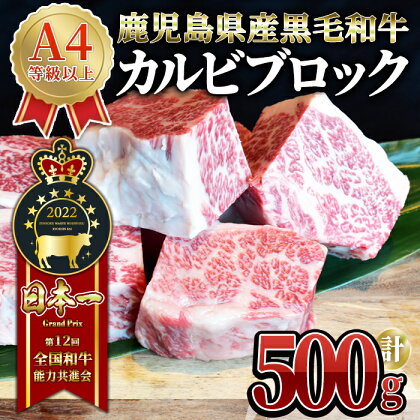 うしの中山 カルビ ブロック 500g 和牛 黒毛和牛 ステーキ バーベキュー ローストビーフ【株式会社nixy 中山亭 鹿屋店】