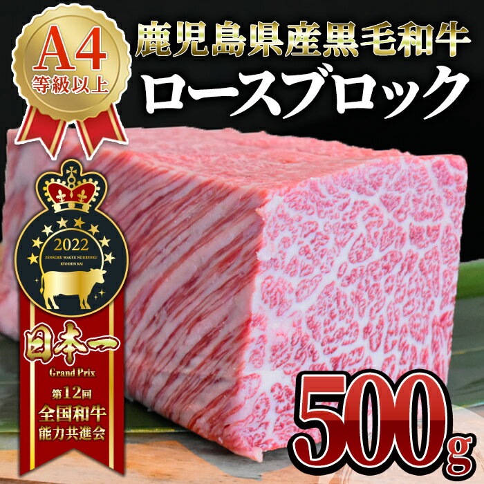 うしの中山 ロース ブロック 500g 和牛 黒毛和牛 ステーキ バーベキュー ローストビーフ A4 A5 国産[株式会社nixy 中山亭 鹿屋店]