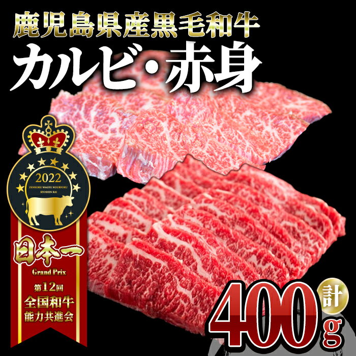 うしの中山 食べ比べ カルビ・赤身セット 計400g[カルビ×200g 赤身×200g] 和牛 黒毛和牛 焼肉 バーベキュー シチュー カレー[株式会社nixy 中山亭 鹿屋店]