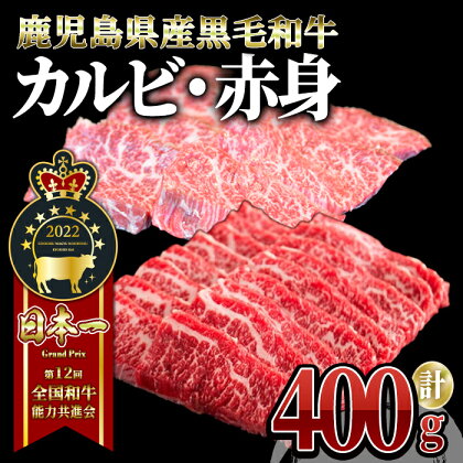 うしの中山 食べ比べ カルビ・赤身セット 計400g[カルビ×200g 赤身×200g] 和牛 黒毛和牛 焼肉 バーベキュー シチュー カレー【株式会社nixy 中山亭 鹿屋店】