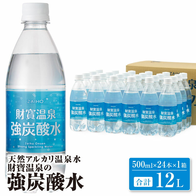 強炭酸水 12L[500ml×24本]財寶温泉で作った強 炭酸水! 温泉水 炭酸 水 ペットボトル 国産 常温 常温保存[財宝]