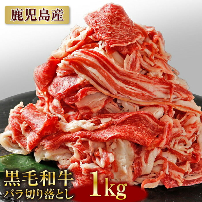 【ふるさと納税】鹿児島県産黒毛和牛バラ切落とし1kg［500g×2パック］（125gずつ仕切りあり）薄切りで便利！肉じゃがなどのお料理に！すき焼き・しゃぶしゃぶにも【財宝】