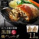 【ふるさと納税】【訳あり】「かごしま森の黒豚」黒豚焼ハンバーグ10個 (110g×10個 )計1.1kg 良質なえさで育てた黒豚を100%使用!レンジで温めるだ...