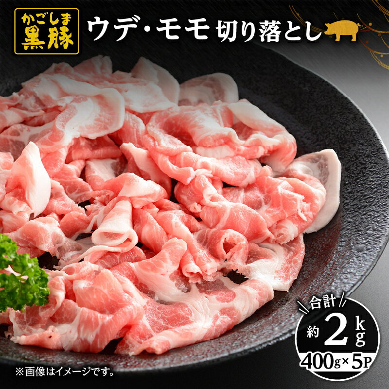 【ふるさと納税】黒豚ウデ・モモ切り落とし計2kg（400g×5パック）自家農場で育てた自慢の豚肉をお届け！不揃いにカットした切り落とし！炒め物などの料理にも！【和田養豚】
