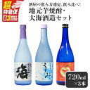 【ふるさと納税】【超特急便】【お急ぎ便】 酒屋の飲み方選定、飲み比べ! 地元芋焼酎・大海酒造セット(計3本 各720ml) ふるさと納税 鹿屋市 特産品 本格焼酎 海 うみ アップルランス 芋焼酎 フルーツ焼酎 鹿児島【しもかりや酒店】