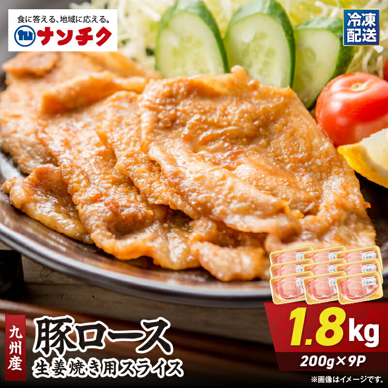 【ふるさと納税】九州産豚ロース生姜焼き用1.8kg ［200g×9パック］ 国産 九州産 豚肉 豚 ロース 豚ロース 小分け 生姜焼き 冷凍 冷凍保存【株式会社ナンチク】のサムネイル