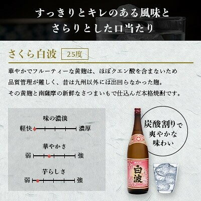 【ふるさと納税】【毎月定期便】さつま白波&さくら白波900mlパック　各1本セット OO-0009全3回【配送不可地域：離島】【4088733】 f462047-makurazaki-10012753 鹿児島県枕崎市 サンプル画像3