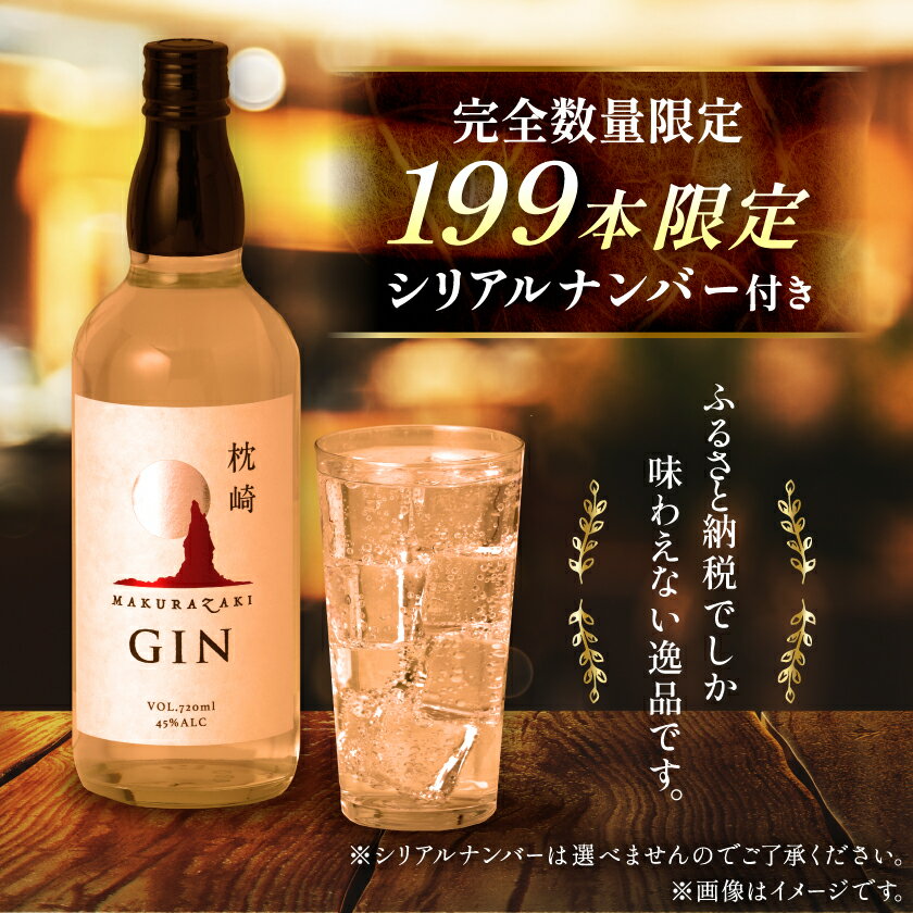 【ふるさと納税】枕崎 GIN【720ml】数量限定【シリアルナンバー付き】専用カートン入り C0-25_酒 ジン クラフトジン 焼酎【配送不可地域：離島】【1166647】
