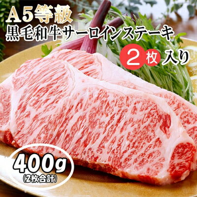 【ふるさと納税】【 ギフト 】 鹿児島県産 A5等級 黒毛和牛 サーロイン ステーキ 2枚 400g CC-51 _ 肉 お肉 牛肉 プレゼント 贈り物 人気 送料無料 【配送不可地域：離島】【1166296】