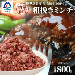 【ふるさと納税】【数量限定】鹿児島県産 黒毛和牛100% 粗挽きミンチ 400g×2パック AA-790 【配送不可地域：離島】【1166395】