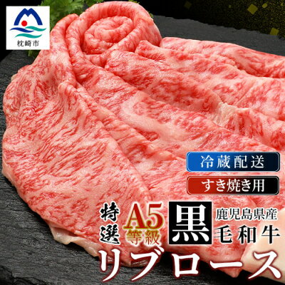 【ふるさと納税】鹿児島県産黒毛和牛 A5等級特選リブロース 味わいすき焼き用肉 2～3人前 DD-133【配送不可地域：離島・北海道・沖縄県・東北】【1166403】 1