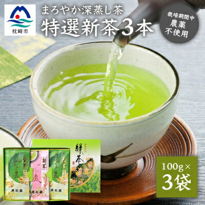 【新茶2024】厚石園の特選深蒸し茶セット【特上・高級 計3袋】 A8-32【配送不可地域：離島】【1166626】