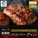 【ふるさと納税】枕崎産黒豚 【鹿籠豚 ハンバーグ】10個セット 地元で大人気の逸品 冷凍 B3-10【配送不可地域:離島】【1166991】