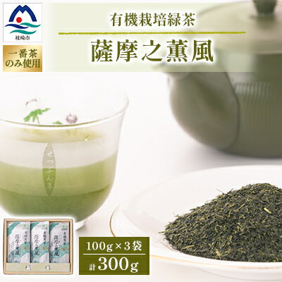 一番茶のみ使用!有機栽培緑茶“薩摩之薫風"[100g×3袋] AA-387