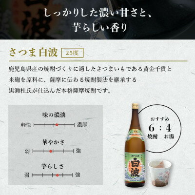 【ふるさと納税】【さつま白波】25度【1800ml】6パックセット V-16【1466190】