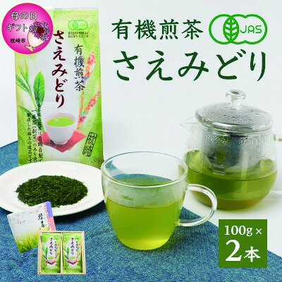 【母の日】1番茶のみを使用 有機煎茶【さえみどり】KAORU園 (100g×2本) A6-118M【配送不可地域：離島】【1495565】