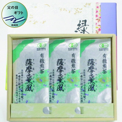 [父の日]一番茶のみ使用!有機栽培緑茶“薩摩之薫風"[100g×3袋] AA-387F