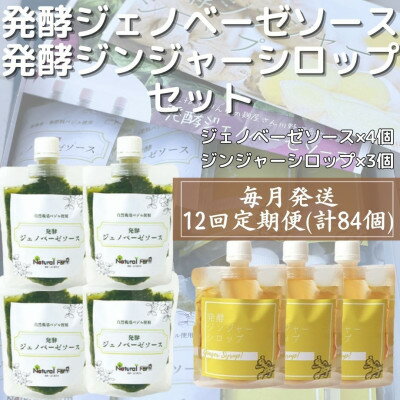 2位! 口コミ数「0件」評価「0」【毎月定期便】ジェノベーゼソース×発酵ジンジャーシロップ(計7個セット) 全12回 JJ-6009【配送不可地域：離島】【4050351】