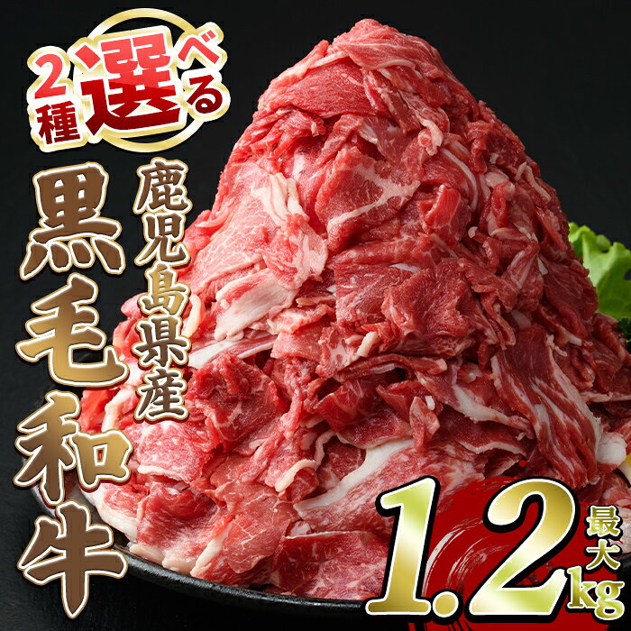 選べる!鹿児島県産 黒毛和牛 切り落とし (1〜1.2kg) 国産 牛肉 肉 冷凍配送 小分け 個包装 セット 切り落とし 大容量 赤身 チャック付き 切り落し 切落し 経産牛[スターゼン]