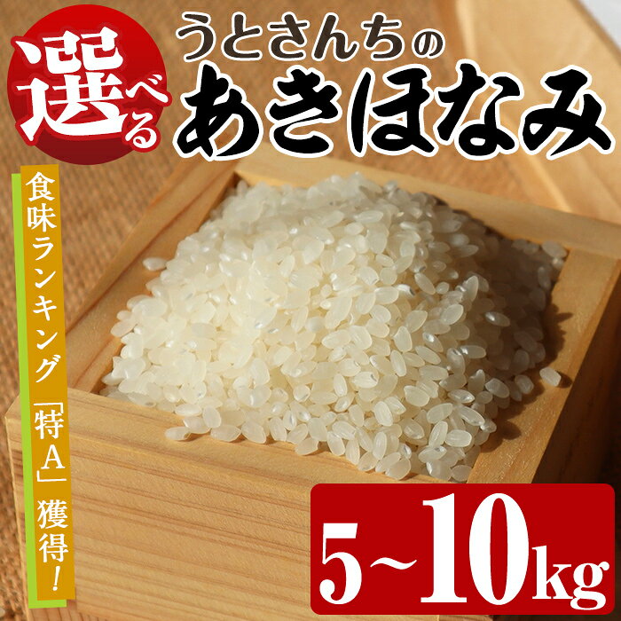 [内容量が選べる!] あきほなみ (5〜10kg) 国産 米 お米 コメ 白米 アキホナミ ごはん ご飯 お弁当 おにぎり 特A[うとさんち]