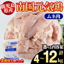 【ふるさと納税】<内容量が選べる!>鹿児島県産!南国元気鶏 業務用ムネ肉(計4〜12kg) 国産 鹿児島産 鶏肉 胸肉 むね肉 業務用 大判パック セット 業務...