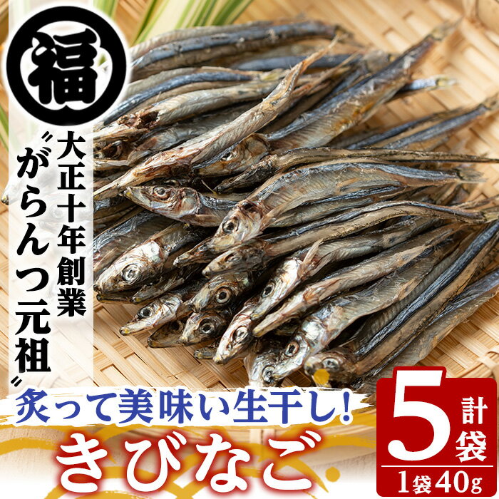 鹿児島県阿久根市産生干し「きびなご」(計5袋・1袋40g)国産 魚介 干物 ひもの キビナゴ がらんつ干物[マルフク川畑水産]a-12-150