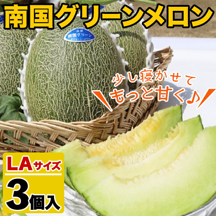 1位! 口コミ数「49件」評価「4.86」＜先行予約受付中！2024年6月以降順次発送予定＞鹿児島県産！南国グリーンメロン(LAサイズ・3個) メロン めろん 果物 スイーツ デザー･･･ 