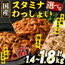 ＜選べる3種＞スタミナわっしょい(豚もつ 計1.4kg・140g×10P/牛小腸旨辛味 計1.8kg・180g×10P/牛小腸塩レモン味 計1.8kg・180g×10P)国産 肉 お肉 豚肉 牛肉 小腸 大腸 味付き 味付 味噌 おかず 味付け肉 