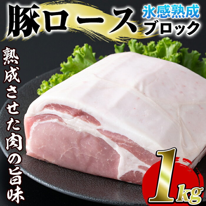 氷感熟成豚ロースブロック(1kg) 肉 豚 豚肉 ロース ブロック ブロック肉 [スターゼン]a-16-14