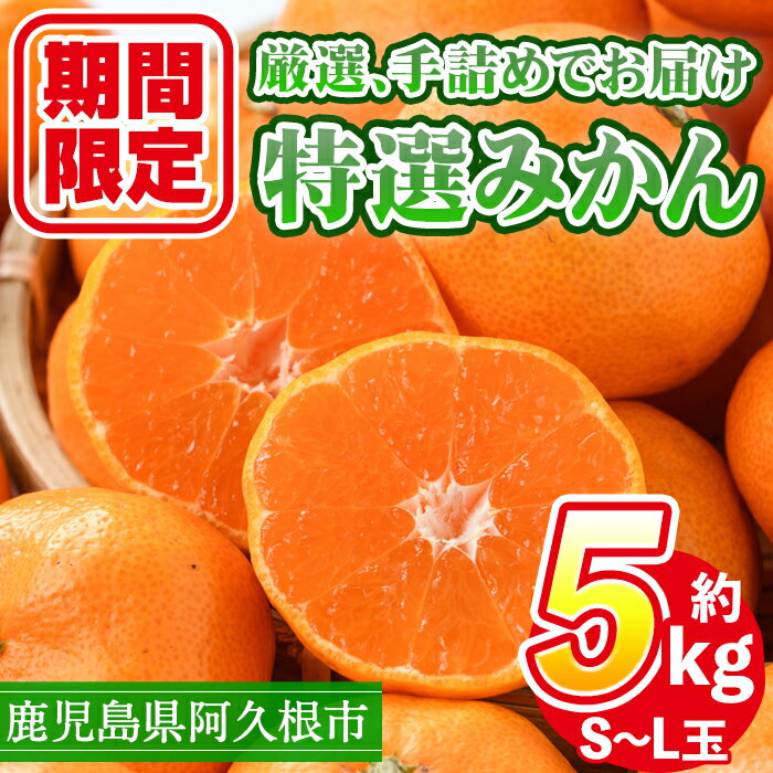 17位! 口コミ数「0件」評価「0」＜先行予約受付中！2024年10月以降順次発送予定＞数量限定！鹿児島県産特選みかん(計約5kg)国産 柑橘 果物 くだもの フルーツ 蜜柑 ･･･ 