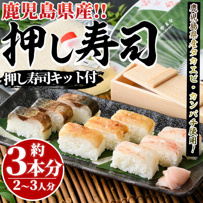 【ふるさと納税】鹿児島県産タカエビ、カンパチ、サバ使用！おうちで本格押し寿司キット(計約3本分)ス..