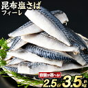 【ふるさと納税】\高評価★4.74獲得!/<内容量が選べる!>訳あり!昆布塩さばフィーレ(A品B品混合2.5kg or B品のみ3.5kg) 大容量 ボリューム...