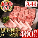 【ふるさと納税】鹿児島県産 黒毛和牛 ロース焼肉用(計約400g) 国産 九州産 鹿児島産 黒毛和牛 牛肉 国産牛 ロース 焼肉 焼き肉 BBQ ロース肉 冷凍配送 【スターゼン】(4)