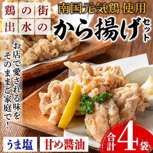 【ふるさと納税】《毎月数量限定》鹿児島県産 南国元気鶏のから揚げ (計4袋 / うま塩・甘め醤油 各2袋) から揚げ 鶏肉 鶏 唐揚げ からあげ 塩味 醤油味 真空包装 冷凍 おかず 惣菜 国産 【味処 心】 【ふるさと納税】《毎月数量限定》鹿児島県産 南国元気鶏のから揚げ (計4袋 / うま塩・甘め醤油 各2袋) から揚げ 鶏肉 鶏 唐揚げ からあげ 塩味 醤油味 真空包装 冷凍 おかず 惣菜 国産 【味処 心】