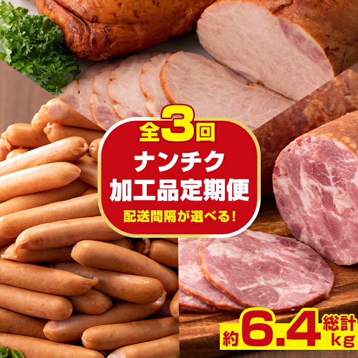 【ふるさと納税】配送間隔が選べる！＜定期便・計3回＞ ナンチク 加工品 セット ( Newポークウインナー..
