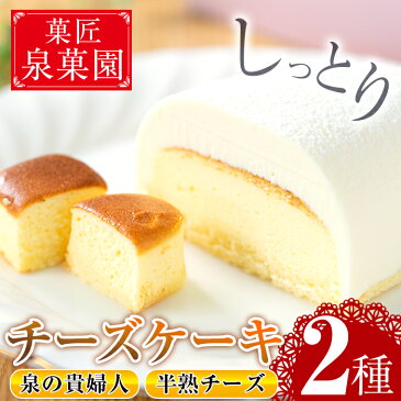 【ふるさと納税】チーズケーキセット2種！泉の貴婦人(1個)と半熟チーズ(10個)の詰め合わせ！レアチーズケーキの中にしっとりスフレチーズが入った泉の貴婦人となめらか半熟チーズをお届け！【泉菓園】