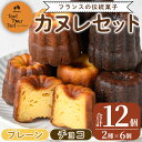 【ふるさと納税】カヌレ12個セット(プレーン6個・チョコ6個) 鹿児島 スイーツ お菓子 焼き菓子 セット 詰め合わせ プレゼント ギフト 贈答【パティスリータンプルタン】