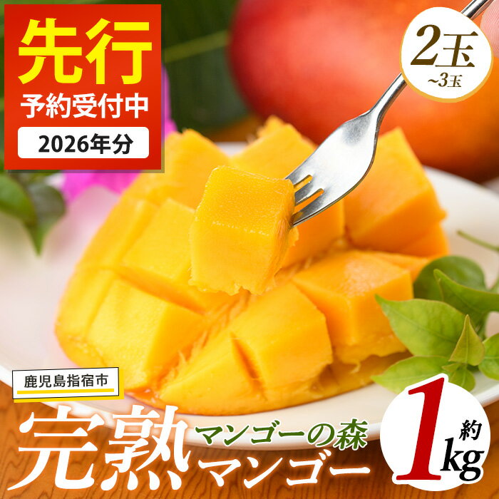 【ふるさと納税】<先行予約受付中!2026年7月上旬以降順次発送>指宿産しあわせ完熟マンゴー(約900g〜1kg・2〜3玉) 国産 南国 指宿産 鹿児島 アップ...