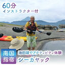 【ふるさと納税】<池田湖でアクティビティ体験>インストラクター付シーカヤック体験(1台レンタル・60分間) シーカヤック 体験 旅行 観光 チケット 鹿児島県 ...