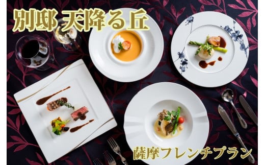 【ふるさと納税】<1泊2食付ペア宿泊券>別邸天降る丘 薩摩フレンチプラン(洋室ツイン、専用露天風呂) フレンチ フルコース 露天風呂付客室 チケット 旅行 夫婦旅行 カップル旅行 記念日 誕生日 1泊2食付 2名 ツイン 海 ご褒美 指宿温泉 トラベル【別邸天降る丘】