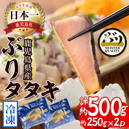 鹿児島産冷凍ぶりタタキ(計500g・250g×2P)ぶり ブリ 鰤 魚 魚介 タタキ たたき 刺身 国産 鹿児島県産 垂水市産 小分け 冷凍 養殖 ぶり職人【アクアブルー】A1-47111