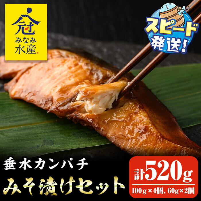 【ふるさと納税】＜水産庁長官賞受賞＞カンパチみそ漬けセット(計520g・100g×4個、60g×2個)魚 かんぱち..