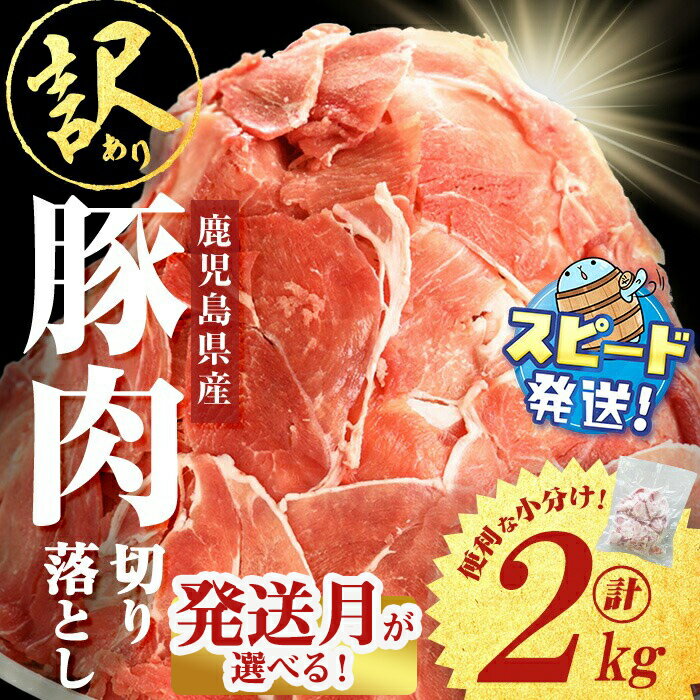 【ふるさと納税】【発送月が選べる】【訳あり】鹿児島県産 豚肉切り落とし<計2kg(500g×4P)> 豚 バラ ロース モモ ウデ こま切れ 小間切れ 肩ロース 詰合せ 詰め合わせ 小分け 冷凍 大容量 生活応援 カレー 豚汁 国産【大隅ミート産業】