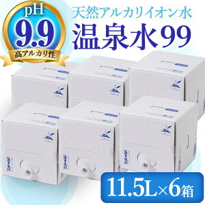 【ふるさと納税】飲む温泉水 温泉水99(計69L・11.5L×6箱)水 ミネラルウォーター 温泉水 飲む温泉水 シリカ 飲料 BIB バックインボックス 国産 鹿児島産 垂水市 温泉水99【エスオーシー】D4-0830