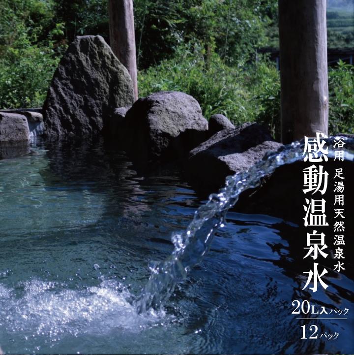 【ふるさと納税】感動温泉水20L×12本 自宅で温泉 自宅 温泉 宅配 浴用 お風呂 足湯用 洗顔 冷え性 改善 効果 超軟水 ツルツル スベスベ 美肌温泉水 鹿児島 市比野温泉 美容 健康 使いやすい 浴用温泉水 天然温泉水 蒸しタオル 温泉ミスト 源泉 化粧水 シリカ水