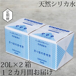 【ふるさと納税】天然アルカリ温泉水 薩摩の奇蹟 シリカ水 定期便 20L×2箱 12カ月お届け お試し 送料無料 鹿児島 天然温泉水 シリカ 国産 アルカリ温泉水 軟水 硬度0.6 超軟水 ミネラルウオーター　薩摩の奇跡 さつまのきせき