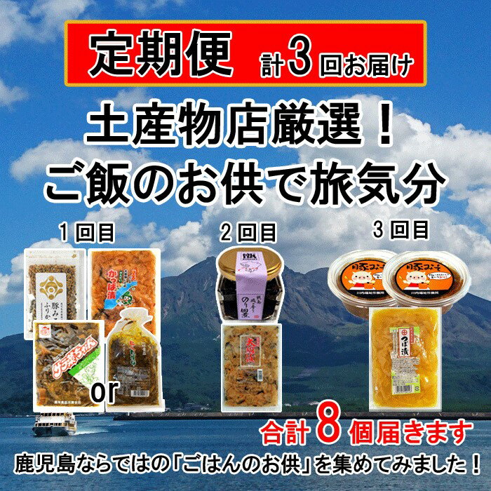 【ふるさと納税】 Z-963 【3回定期便】土産物店厳選！ご飯のお供で旅気分 鹿児島県 薩摩川内市 送料無料