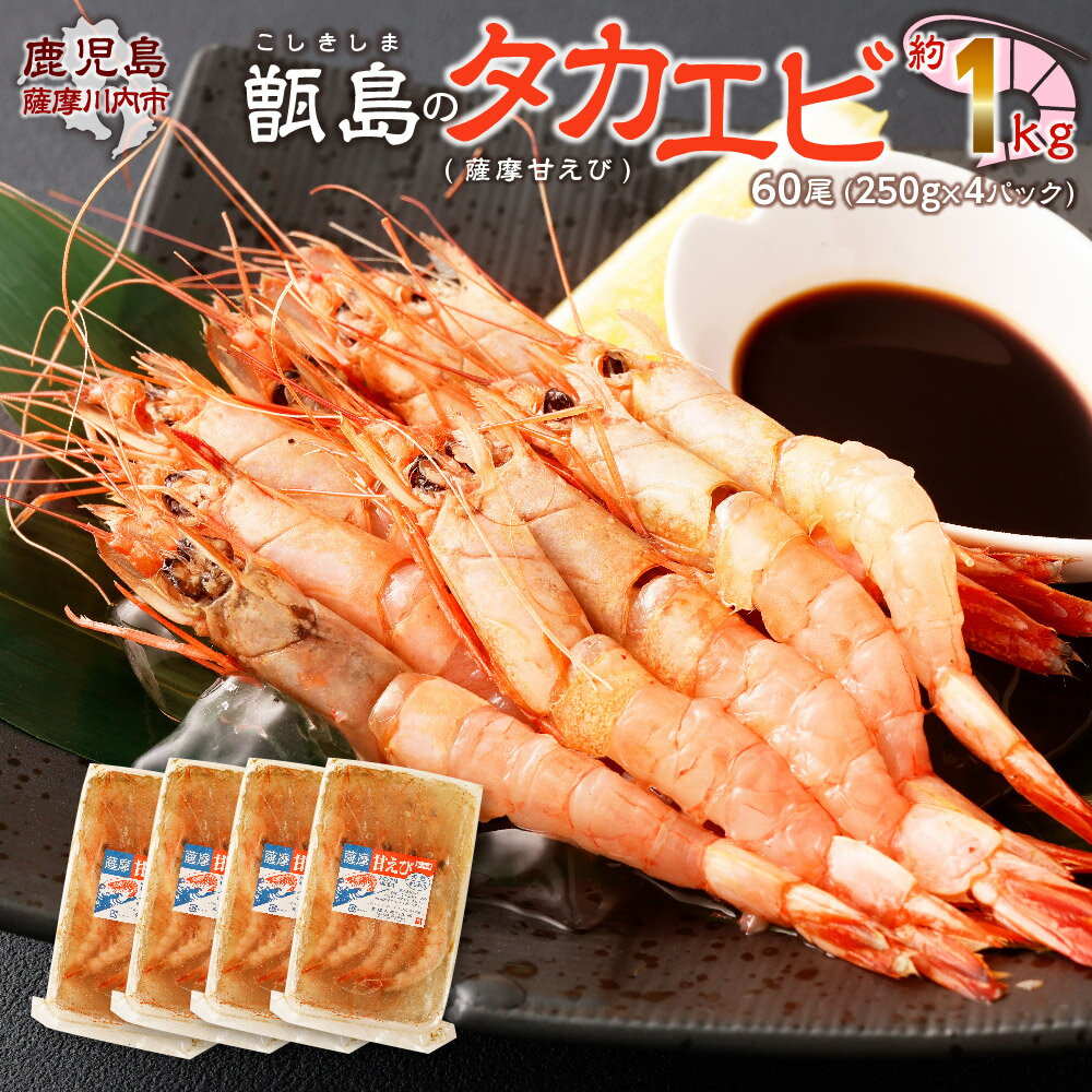 【ふるさと納税】甑島のタカエビ（薩摩甘えび）60尾 約400g～500g 冷凍 えび エビ タカエビ たかえび ...