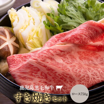 【ふるさと納税】 黒毛和牛 ロース 和牛 肩 750g スライス 牛肉 すき焼き 肉 かんだ 本店 熟成 メス 牛 鹿児島 ふるさと 納税 手作り黒毛和牛 牛すき焼き750g Aセット