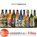 焼酎飲み比べセット 【ふるさと納税】オガタマ酒造 本格焼酎飲み比べ10本セット 鉄幹 鉄幹黒 紅鉄幹 貴心樹 せんだい永利 さつまげんち おかがいも 蛮酒の杯 二天一流鉄幹 鉄馬 グラス付き オガタマ 芋焼酎 鹿児島県